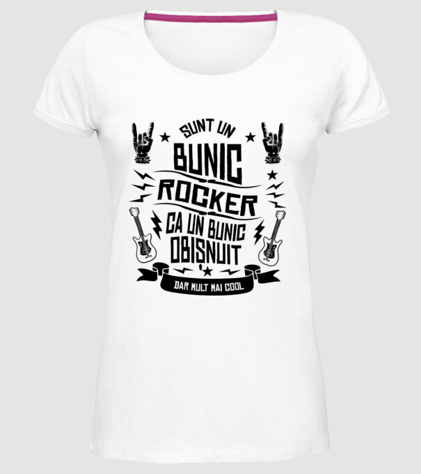 Sunt un bunic rocker, ca un bunic obișnuit, dar mult mai cool model alb pe tricou