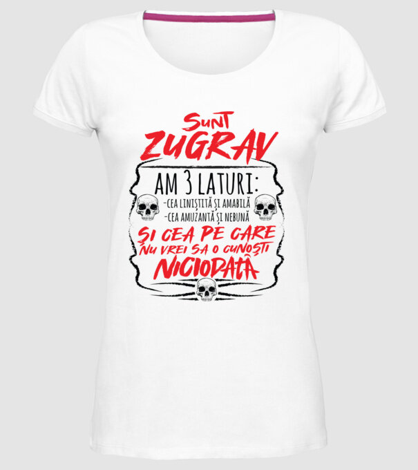 sunt zugrav am 3 laturi model alb pe tricou