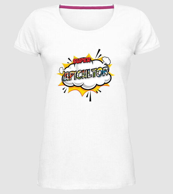Super Apicultor model alb pe tricou