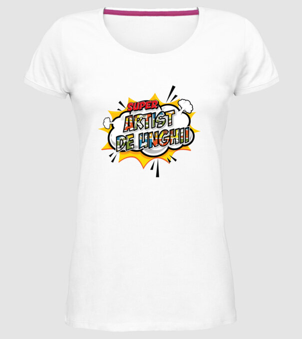 Super Artist de unghii model alb pe tricou