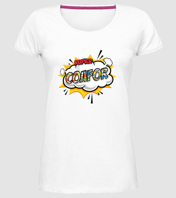 Super Coafor model alb pe tricou