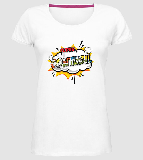 Super Contabil model alb pe tricou