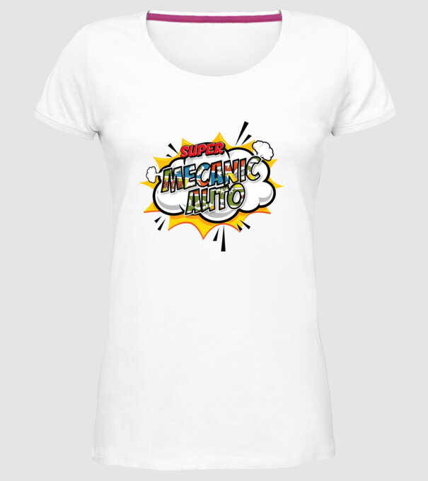 Super mecanic auto model alb pe tricou