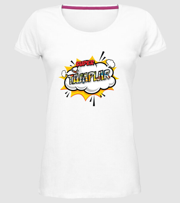 Super Tâmplar model alb pe tricou