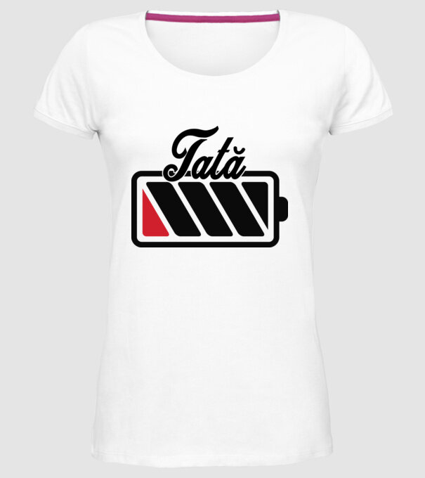 Tată la încărcat model alb pe tricou