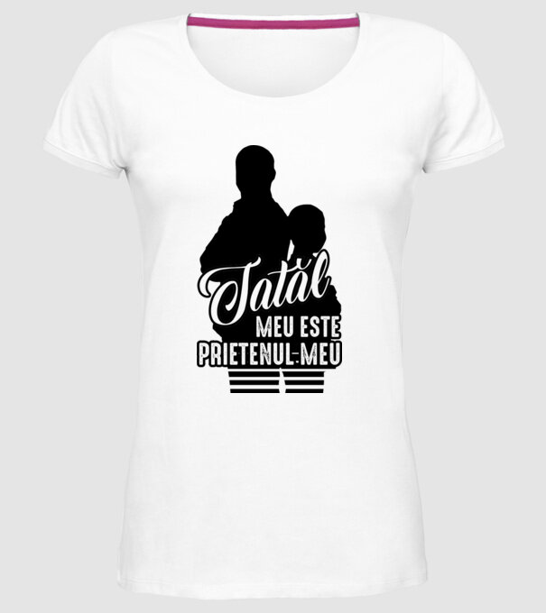 tatăl meu este prietenul meu model alb pe tricou