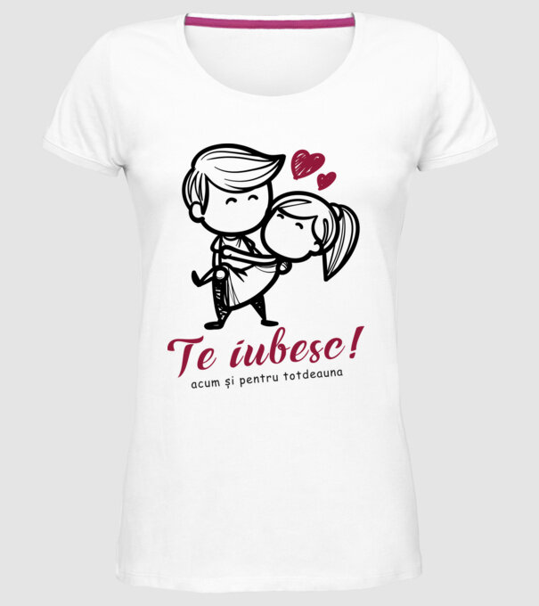 te iubesc! model alb pe tricou