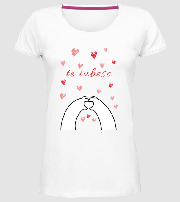 te iubesc model alb pe tricou