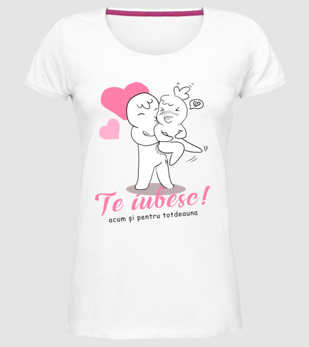 te iubesc model alb pe tricou