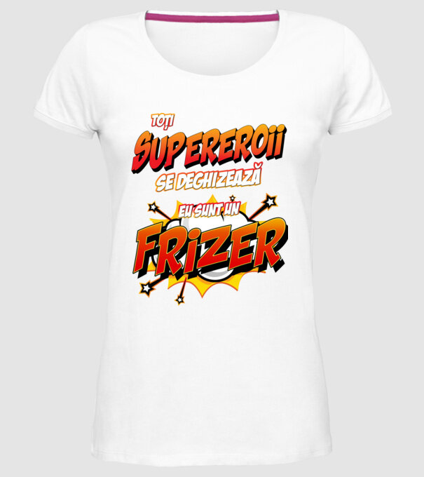 toți supereroii se deghizează, eu sunt un frizer/coafor model alb pe tricou