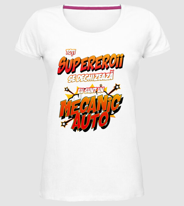 Toți supereroii se deghizează, eu sunt un mecanic auto model alb pe tricou