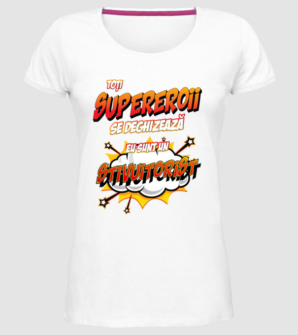 Toți supereroii se deghizează, eu sunt un stivuitorist model alb pe tricou