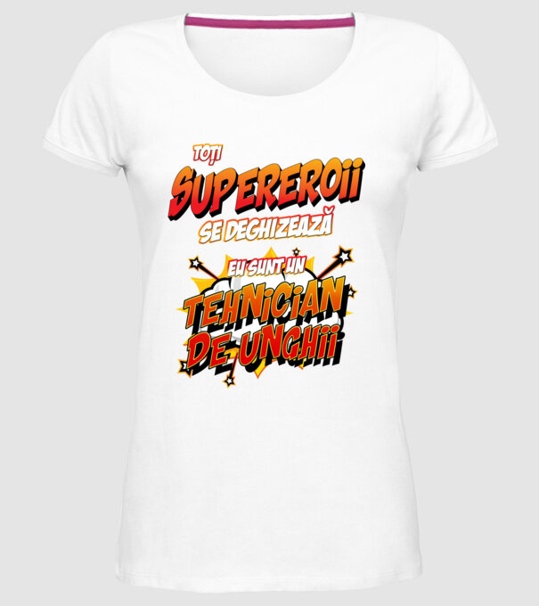 Toți supereroii se deghizează, eu sunt un tehnician de unghii model alb pe tricou