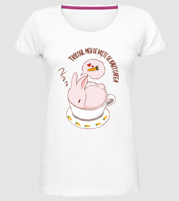 tricoul meu de Paște de băut cafea model alb pe tricou