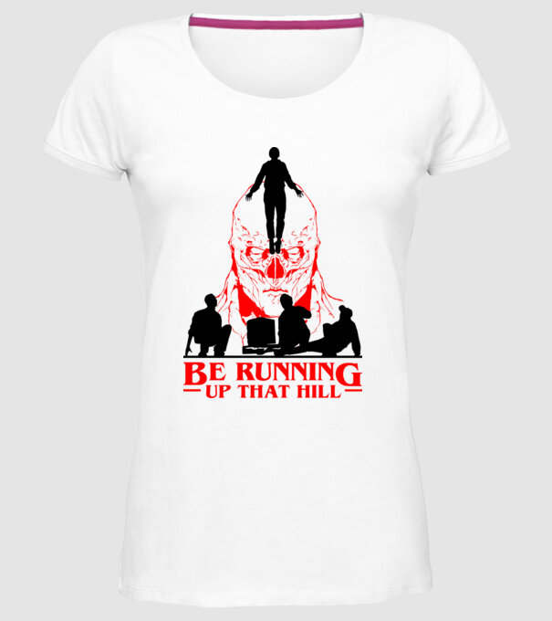 vecna running up that hill model alb pe tricou