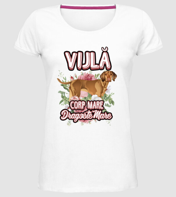 vijlă - corp mare, dragoste mare model alb pe tricou