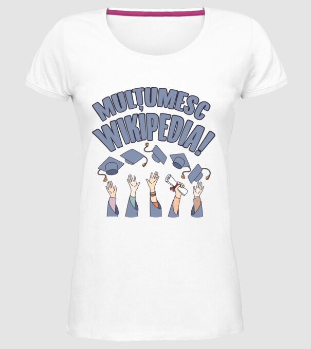 Wikipedia model alb pe tricou