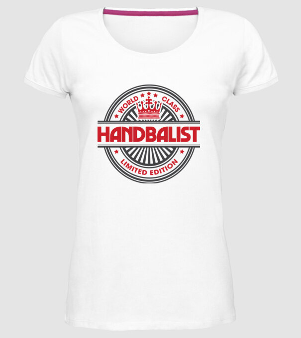 handbalist model alb pe tricou
