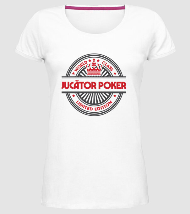 jucător poker model alb pe tricou