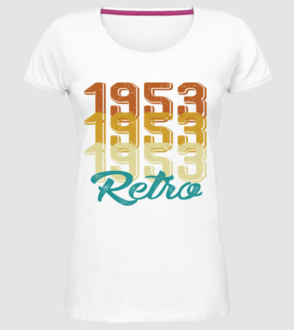 1953 Retro model alb pe tricou