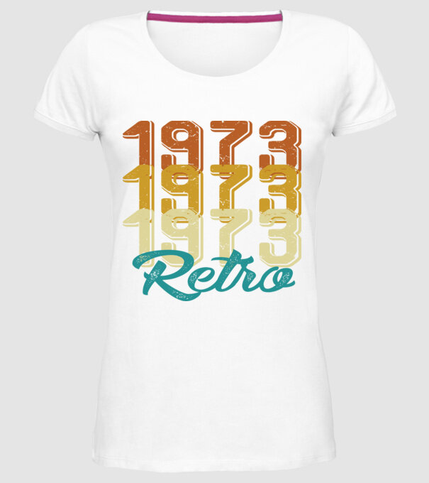 1973 retro model alb pe tricou