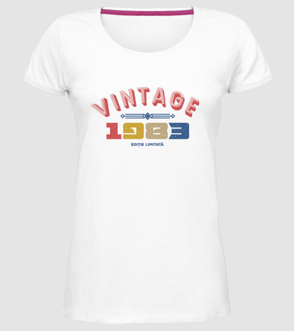 1983 Ediție limitată model alb pe tricou