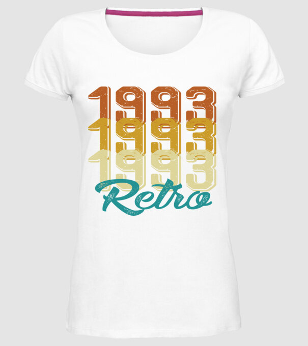 1993 retro model alb pe tricou