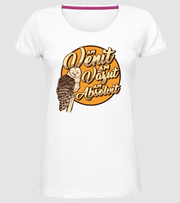 Absolvire model alb pe tricou