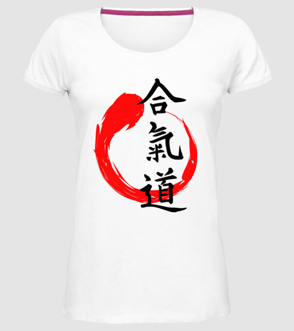 Aikido model alb pe tricou