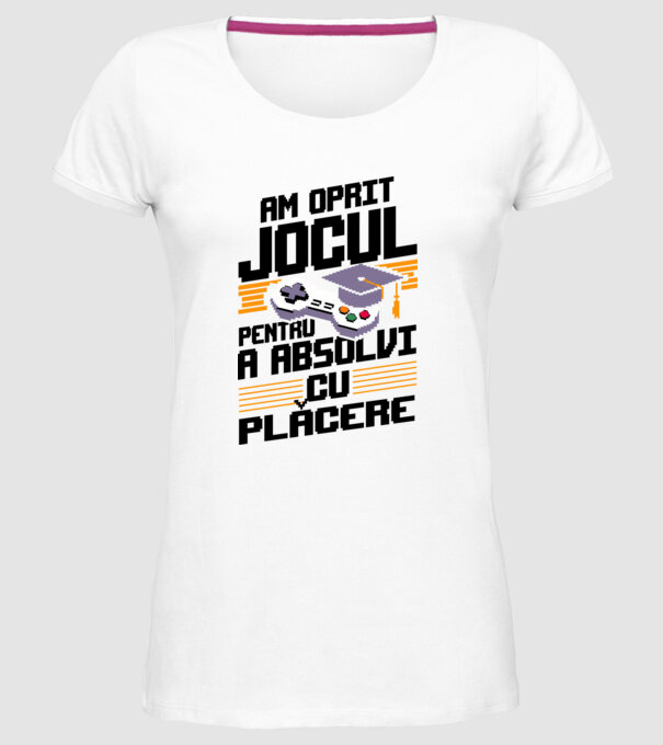 Am oprit jocul absolvent alb model alb pe tricou