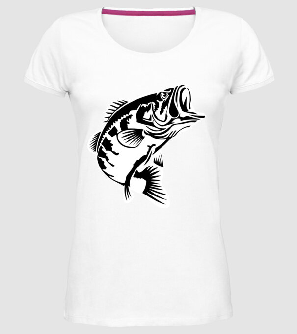 AngryFish model alb pe tricou