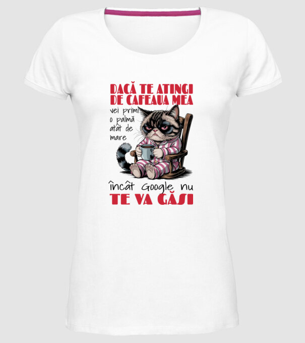 atinge cafeaua mea și nici măcar Google nu te va găsi Alb model alb pe tricou