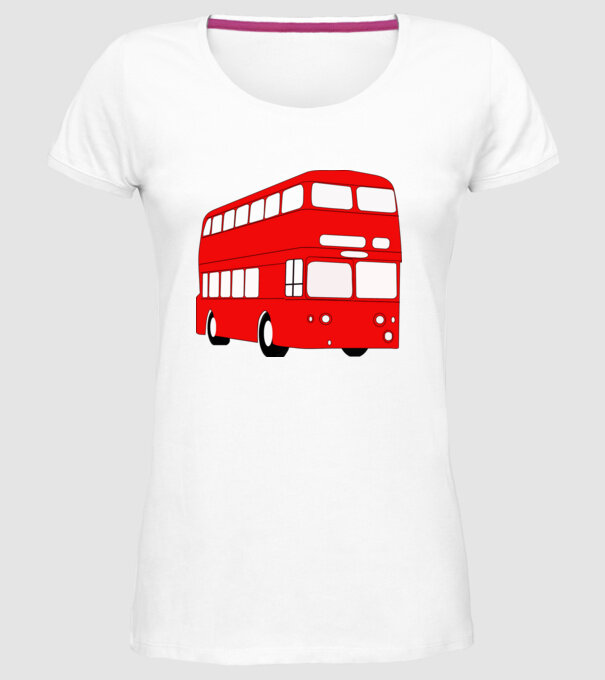 Autobuze model alb pe tricou