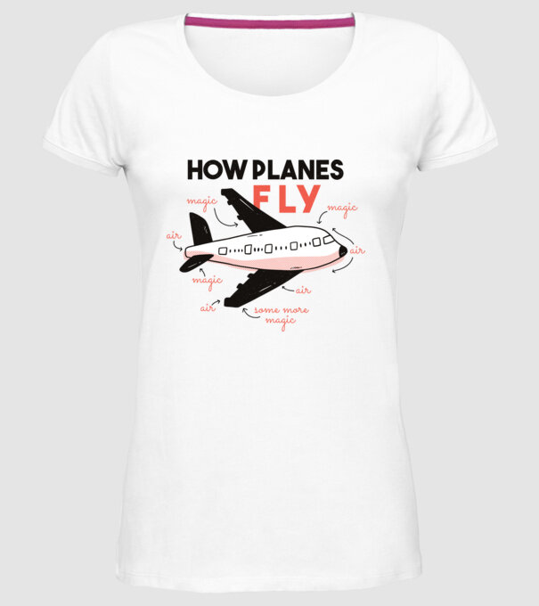 Avioane model alb pe tricou