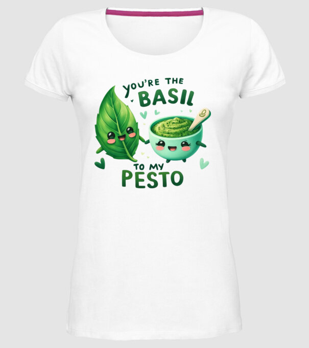 Basil to my Pesto model alb pe tricou