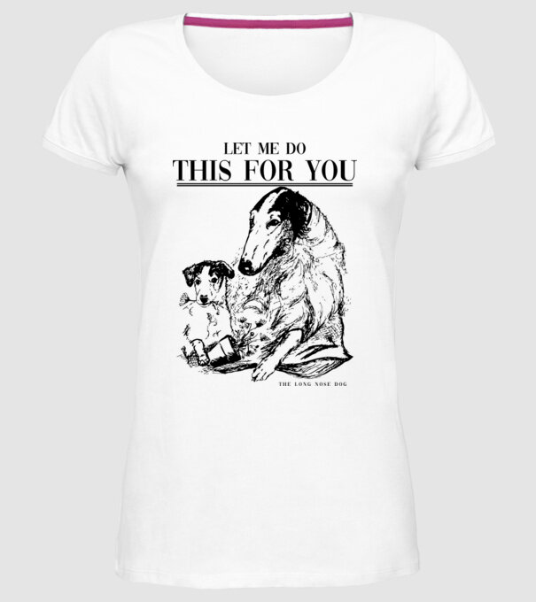 BORZOI Elagant model alb pe tricou