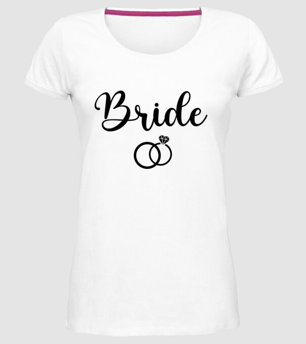 Bride model alb pe tricou