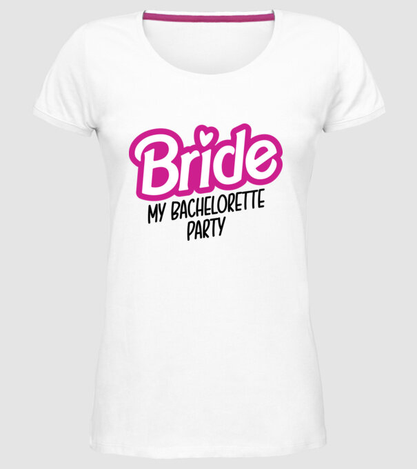 Bride Barbie model alb pe tricou