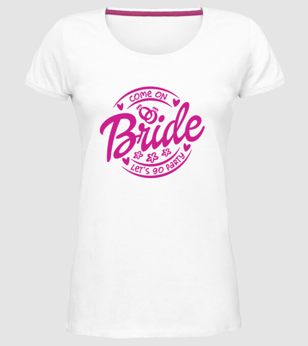 Bride Barbie lets go party model alb pe tricou