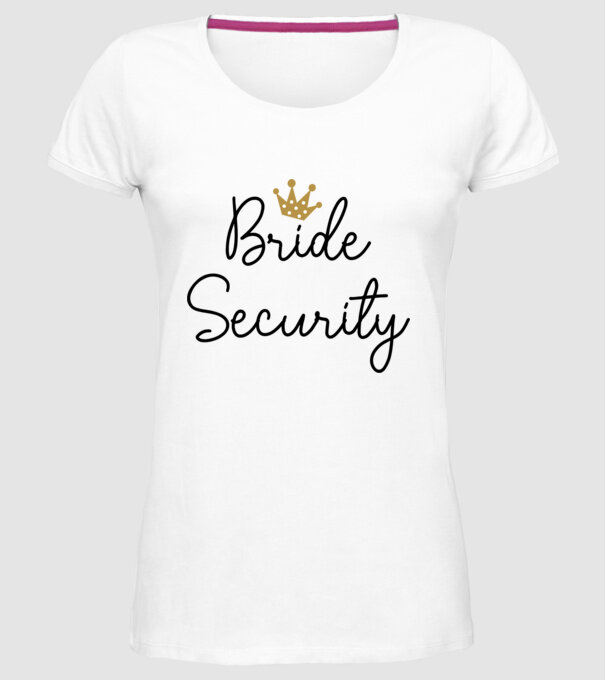 Bride Security model alb pe tricou