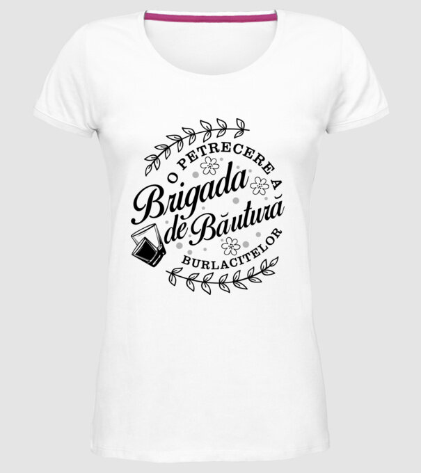 Brigada de băutură model alb pe tricou