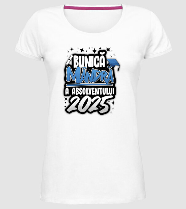 Bunică MÂNDRĂ a absolventului model alb pe tricou