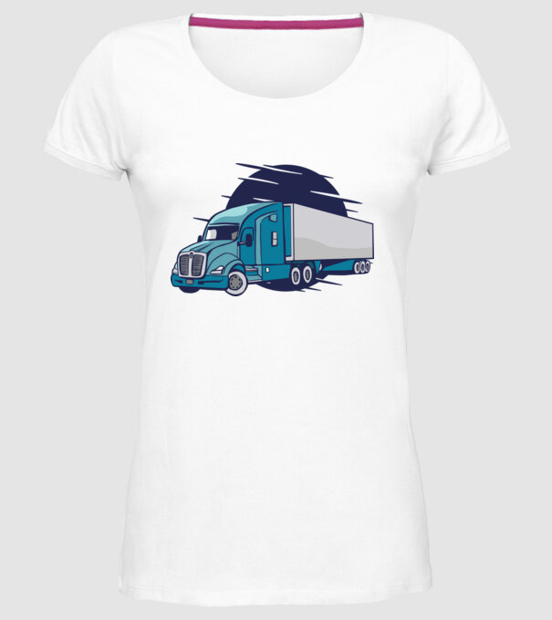 Camioane model alb pe tricou