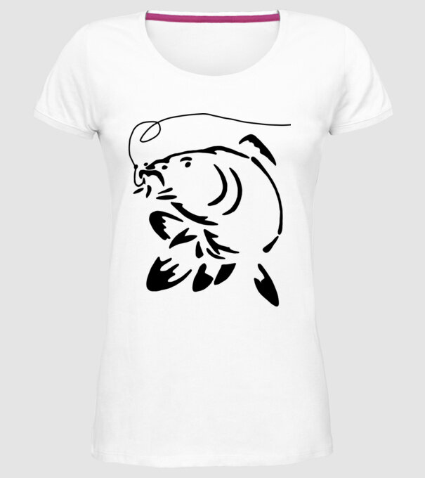Carp model alb pe tricou