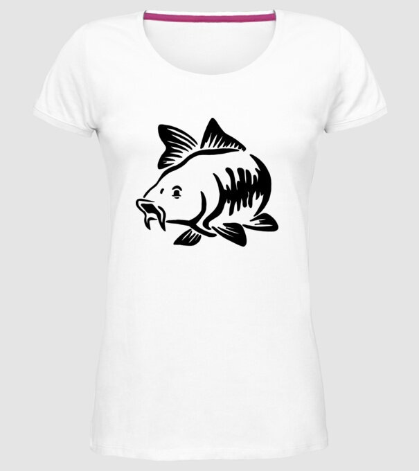 Carp model alb pe tricou