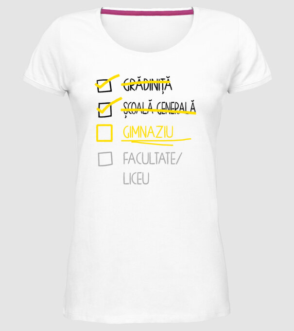 Cheklist educație - Școala primară alb model alb pe tricou