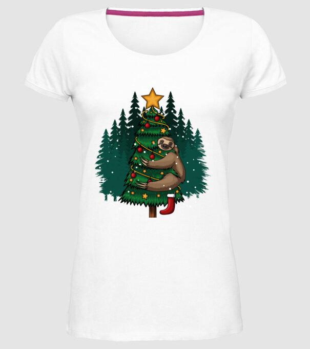 Christmas model alb pe tricou