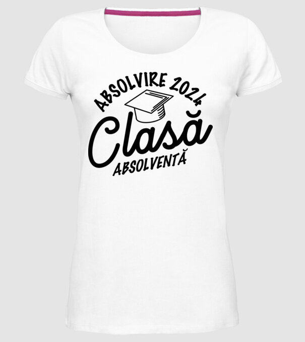 Clasă absolventă model alb pe tricou