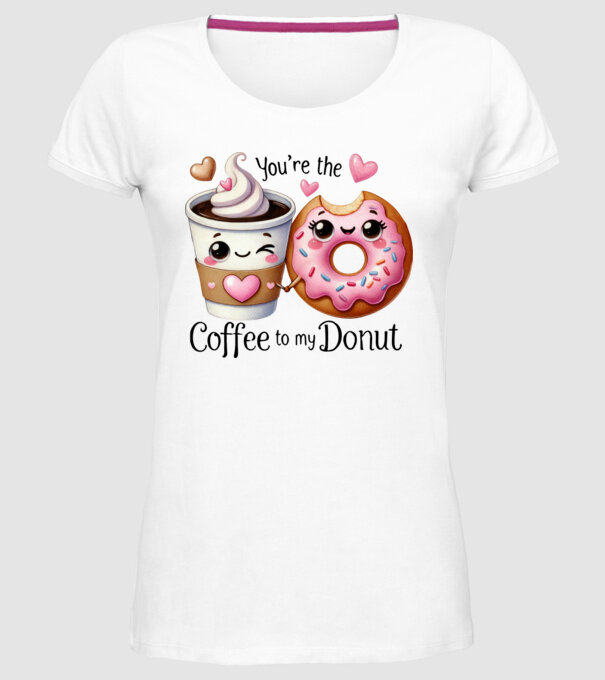 Coffee to my Donut model alb pe tricou