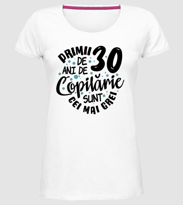 Copilărie 30 de ani model alb pe tricou